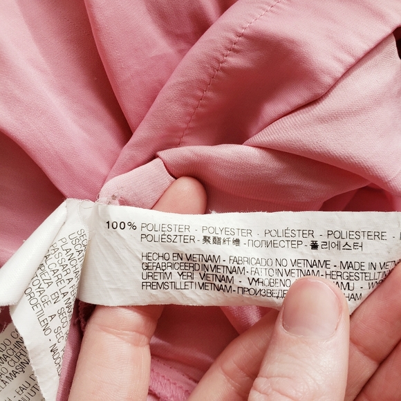 Zara Basics Pink Pleated High Neck Blouse - Picture 8 of 8